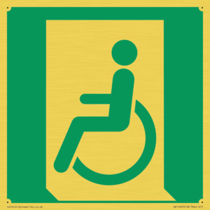 SA11623: E026 safe condition emergency exit for people unable to walk or with walking impairment (left)