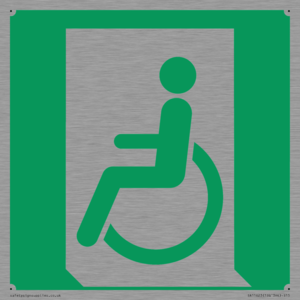 SA11623: E026 safe condition emergency exit for people unable to walk or with walking impairment (left)