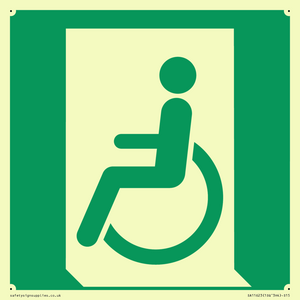 SA11623: E026 safe condition emergency exit for people unable to walk or with walking impairment (left)