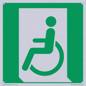 SA11623: E026 safe condition emergency exit for people unable to walk or with walking impairment (left)