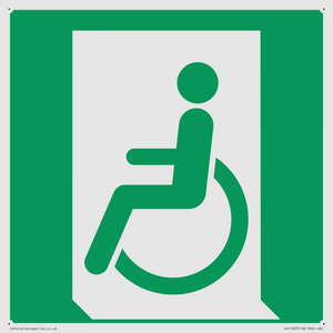 SA11623: E026 safe condition emergency exit for people unable to walk or with walking impairment (left)
