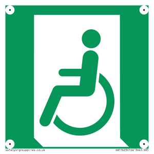 SA11623: E026 safe condition emergency exit for people unable to walk or with walking impairment (left)