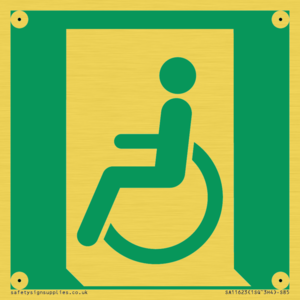 SA11623: E026 safe condition emergency exit for people unable to walk or with walking impairment (left)