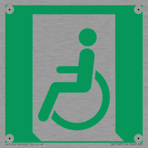 SA11623: E026 safe condition emergency exit for people unable to walk or with walking impairment (left)