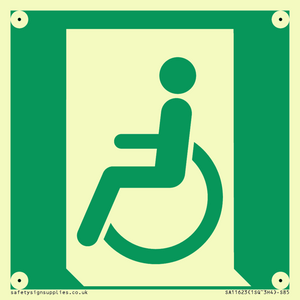 SA11623: E026 safe condition emergency exit for people unable to walk or with walking impairment (left)
