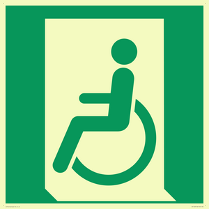 SA11623: E026 safe condition emergency exit for people unable to walk or with walking impairment (left)