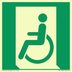 SA11623: E026 safe condition emergency exit for people unable to walk or with walking impairment (left)