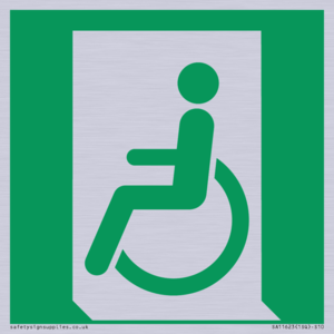 SA11623: E026 safe condition emergency exit for people unable to walk or with walking impairment (left)