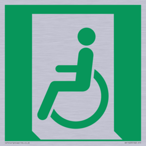 SA11623: E026 safe condition emergency exit for people unable to walk or with walking impairment (left)