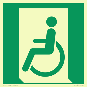 SA11623: E026 safe condition emergency exit for people unable to walk or with walking impairment (left)