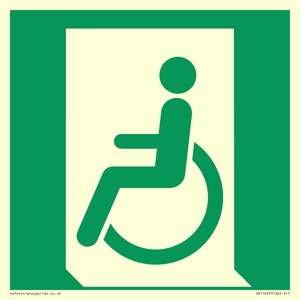 SA11623: E026 safe condition emergency exit for people unable to walk or with walking impairment (left)