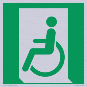 SA11623: E026 safe condition emergency exit for people unable to walk or with walking impairment (left)