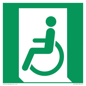 SA11623: E026 safe condition emergency exit for people unable to walk or with walking impairment (left)