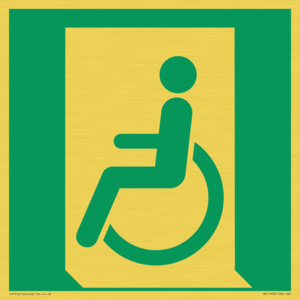 SA11623: E026 safe condition emergency exit for people unable to walk or with walking impairment (left)