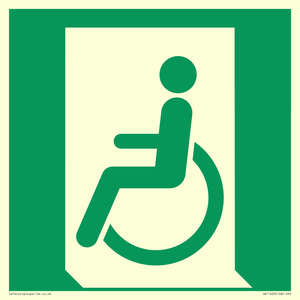 SA11623: E026 safe condition emergency exit for people unable to walk or with walking impairment (left)