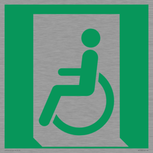 SA11623: E026 safe condition emergency exit for people unable to walk or with walking impairment (left)