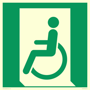 SA11623: E026 safe condition emergency exit for people unable to walk or with walking impairment (left)