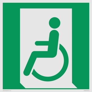 SA11623: E026 safe condition emergency exit for people unable to walk or with walking impairment (left)