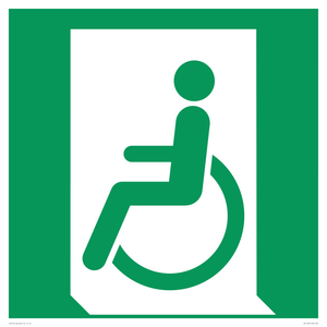 SA11623: E026 safe condition emergency exit for people unable to walk or with walking impairment (left)