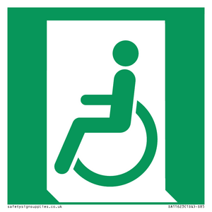 SA11623: E026 safe condition emergency exit for people unable to walk or with walking impairment (left)