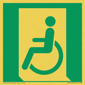 SA11623: E026 safe condition emergency exit for people unable to walk or with walking impairment (left)