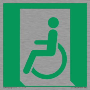 SA11623: E026 safe condition emergency exit for people unable to walk or with walking impairment (left)
