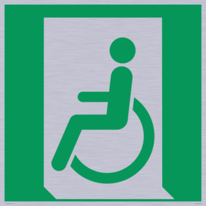 SA11623: E026 safe condition emergency exit for people unable to walk or with walking impairment (left)