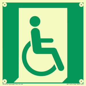 SA11631: E030 safe condition emergency exit for people unable to walk or with walking impairment (right)