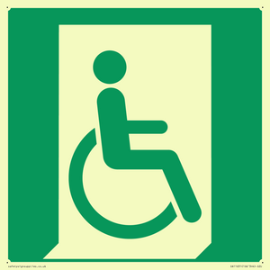 SA11631: E030 safe condition emergency exit for people unable to walk or with walking impairment (right)