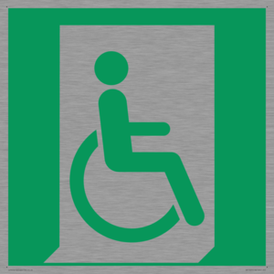 SA11631: E030 safe condition emergency exit for people unable to walk or with walking impairment (right)