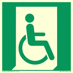 SA11631: E030 safe condition emergency exit for people unable to walk or with walking impairment (right)