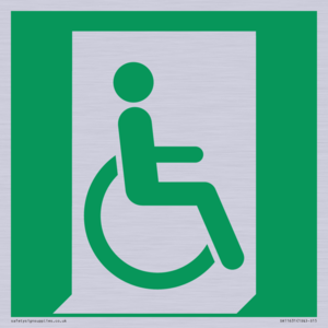 SA11631: E030 safe condition emergency exit for people unable to walk or with walking impairment (right)