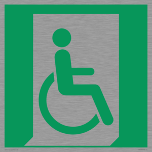 SA11631: E030 safe condition emergency exit for people unable to walk or with walking impairment (right)