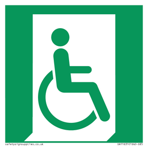 SA11631: E030 safe condition emergency exit for people unable to walk or with walking impairment (right)