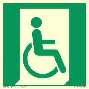 SA11631: E030 safe condition emergency exit for people unable to walk or with walking impairment (right)