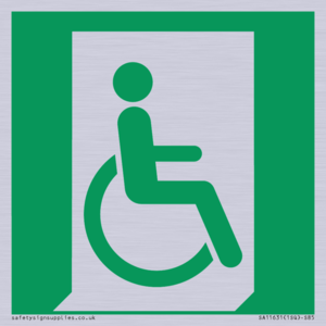 SA11631: E030 safe condition emergency exit for people unable to walk or with walking impairment (right)