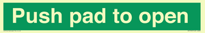 SA13185: Push pad to open Text only