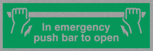 SA397: in emergency push bar to open