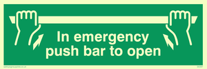SA397: in emergency push bar to open