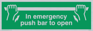 SA397: in emergency push bar to open