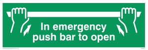 SA397: in emergency push bar to open