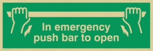 SA397: in emergency push bar to open