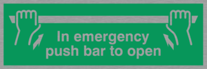 SA397: in emergency push bar to open
