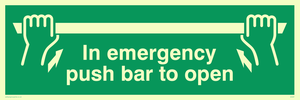 SA397: in emergency push bar to open