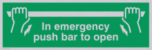 SA397: in emergency push bar to open