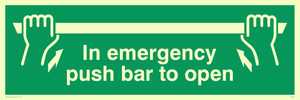 SA397: in emergency push bar to open