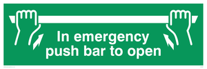 SA397: in emergency push bar to open