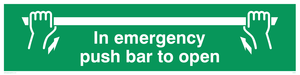 SA397: in emergency push bar to open