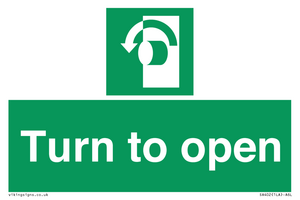 SA402: Turn anti-clockwise to open