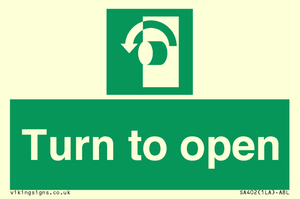 SA402: Turn anti-clockwise to open